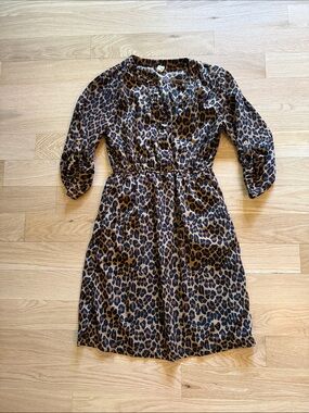 Old Navy Leopard Print Midi Dress in Brown and Black